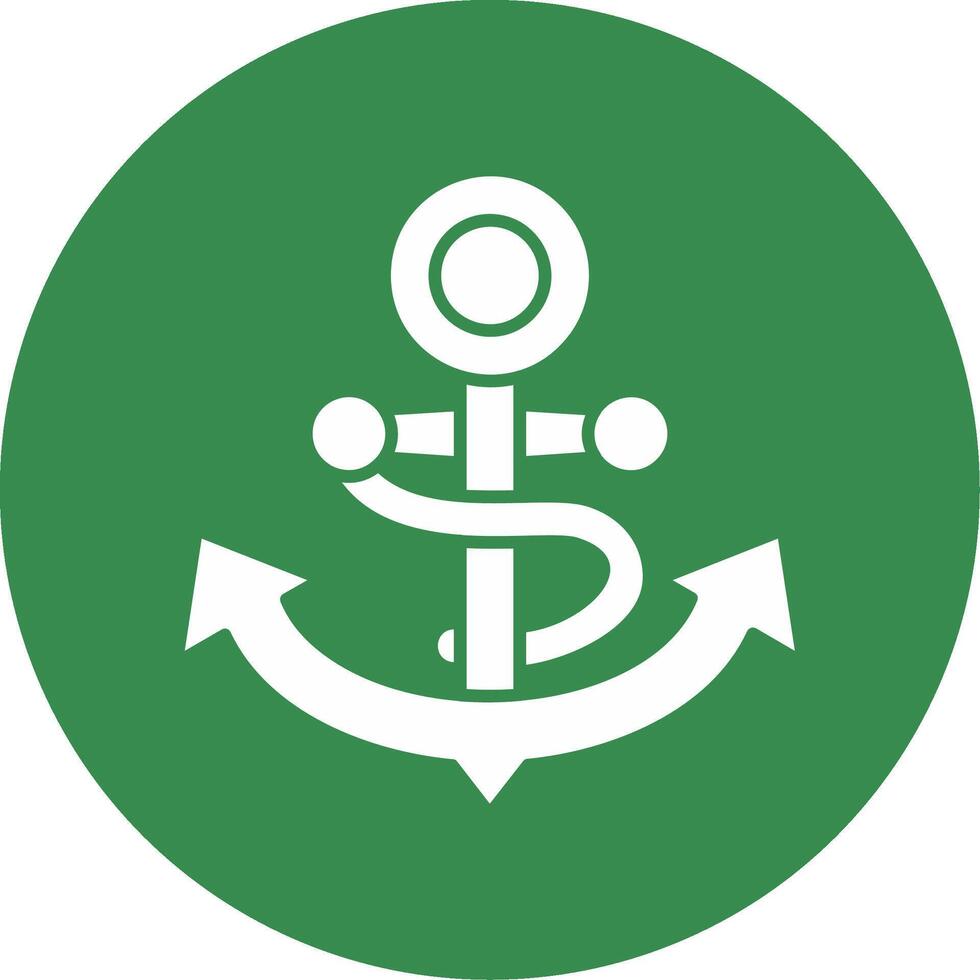 Anchor Glyph Circle Multicolor Icon vector