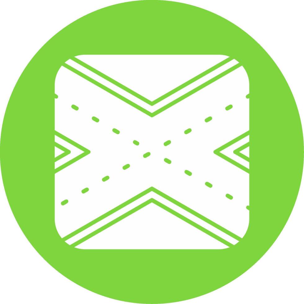 Runway Glyph Circle Multicolor Icon vector
