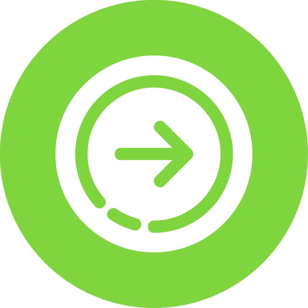 Right arrow Glyph Circle Multicolor Icon vector