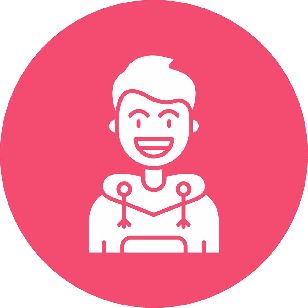 Smile Glyph Circle Multicolor Icon vector