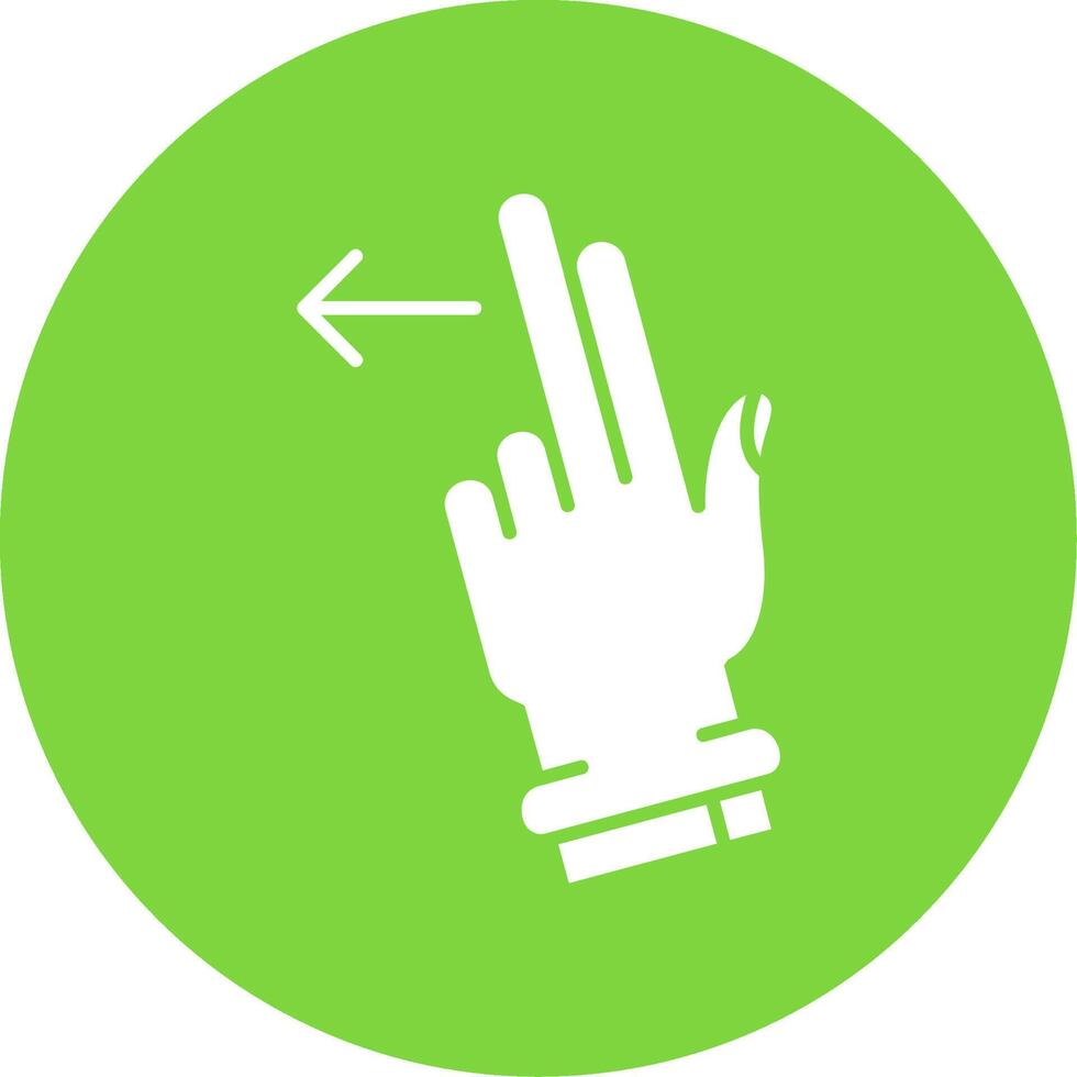 Two Fingers Left Glyph Circle Multicolor Icon vector