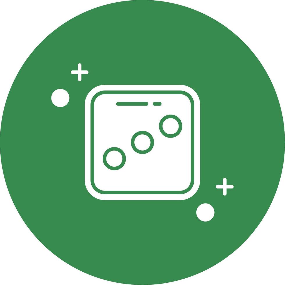 Dice three Glyph Circle Multicolor Icon vector