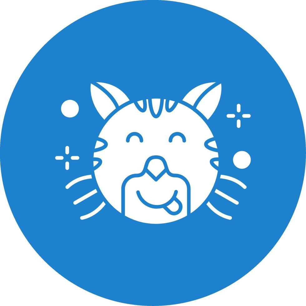 Tongue Glyph Circle Multicolor Icon vector