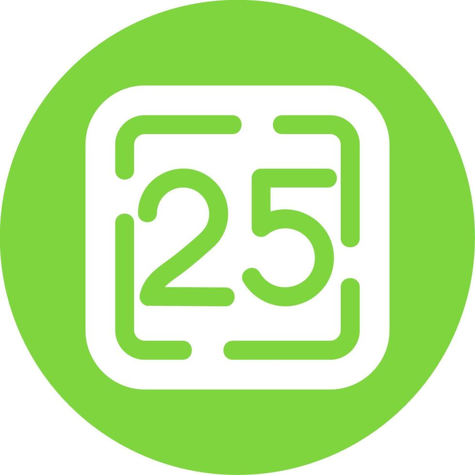 Twenty Five Glyph Circle Multicolor Icon vector