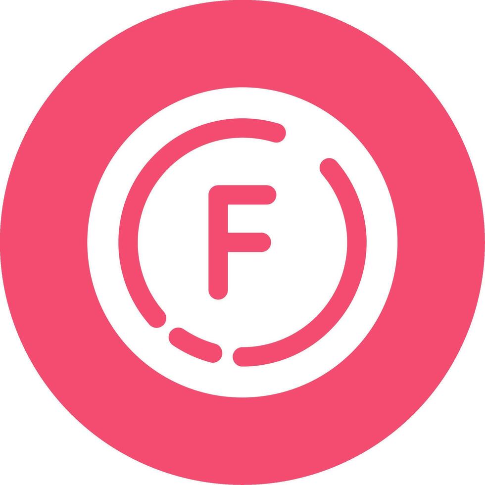 Letter f Glyph Circle Multicolor Icon vector