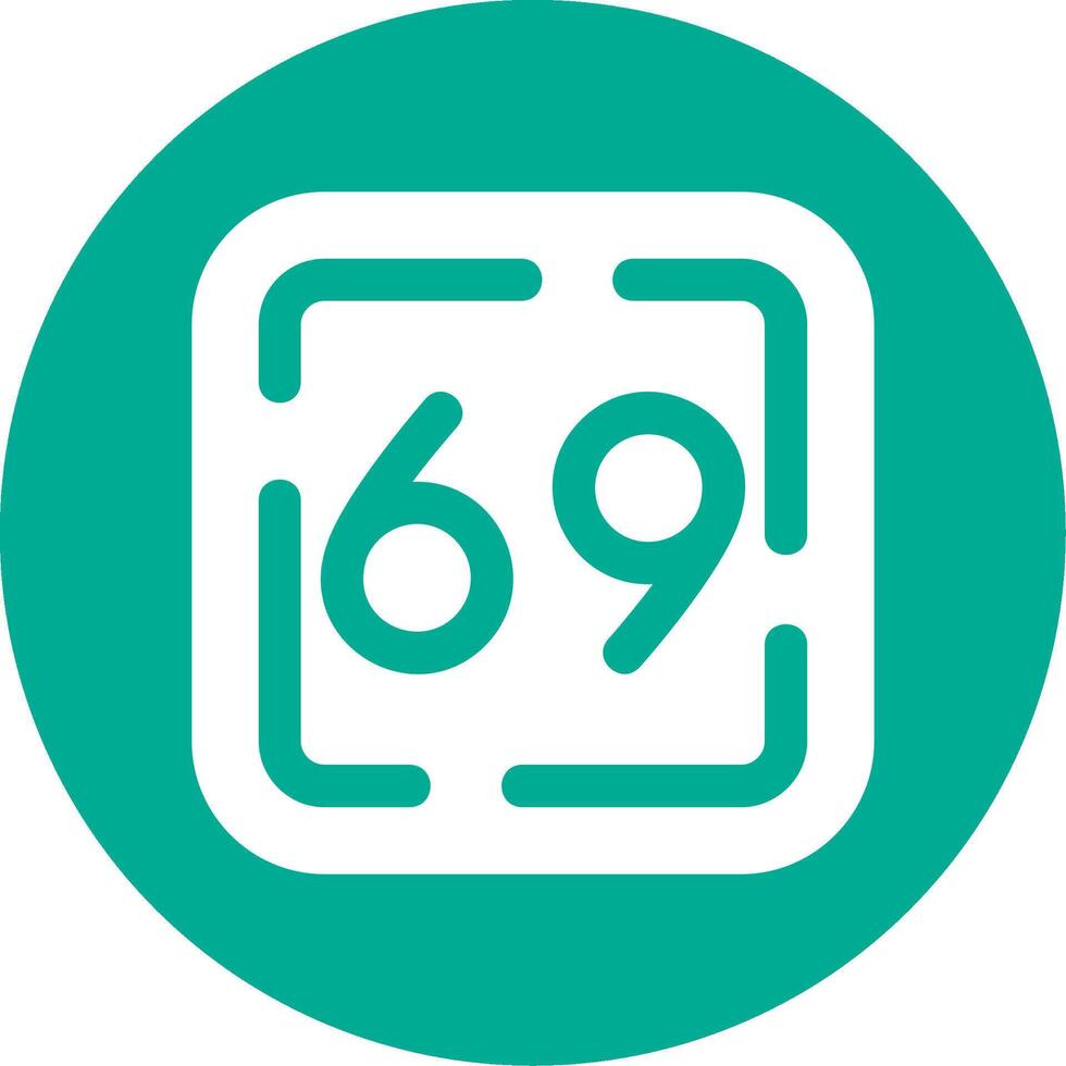 Sixty Nine Glyph Circle Multicolor Icon vector