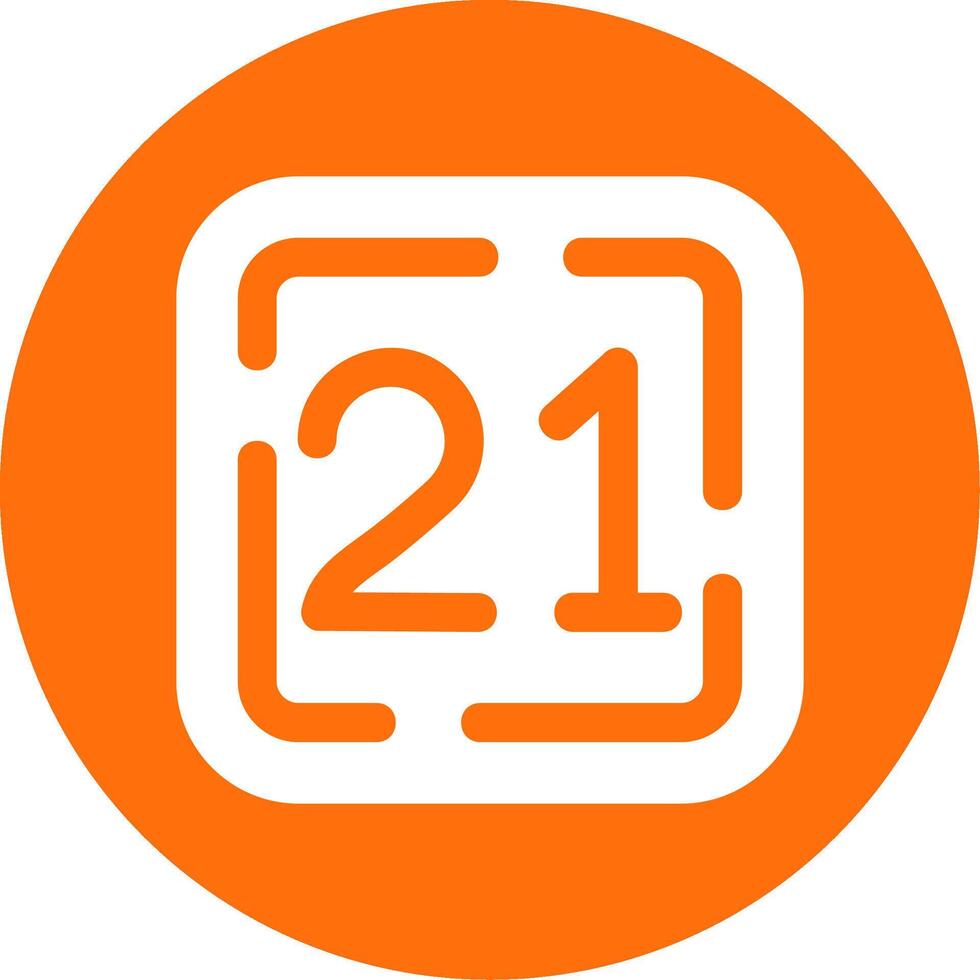 Twenty One Glyph Circle Multicolor Icon vector