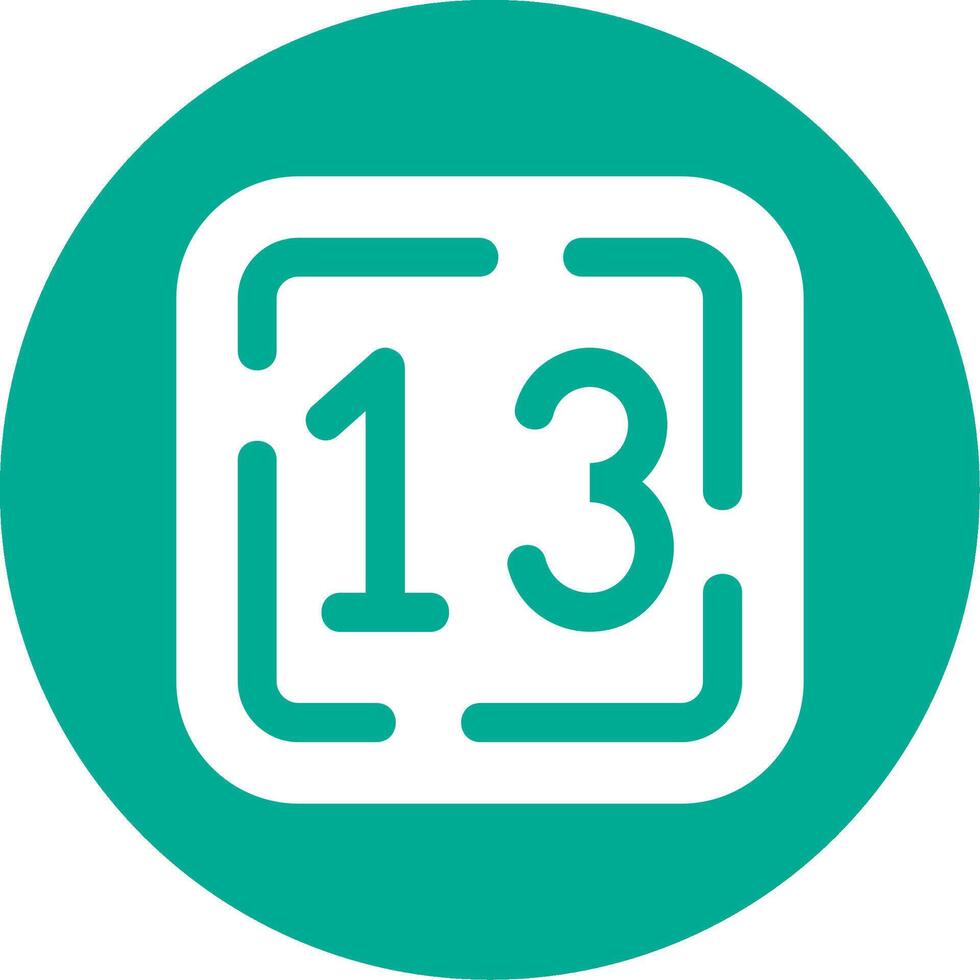 Thirteen Glyph Circle Multicolor Icon vector
