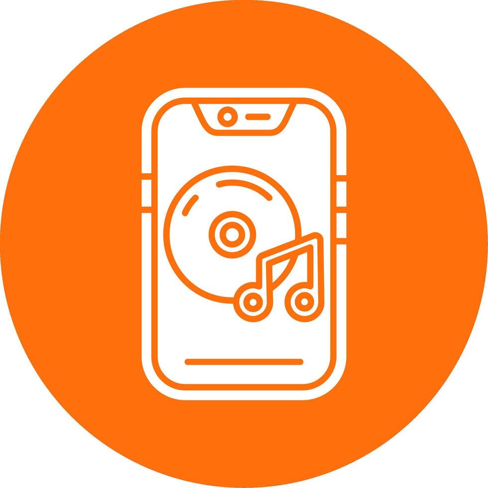 Music player Glyph Circle Multicolor Icon vector