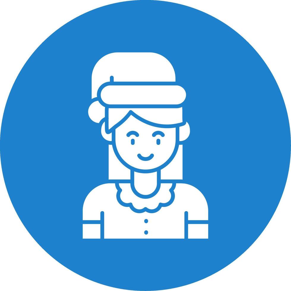 Girl Glyph Circle Multicolor Icon vector
