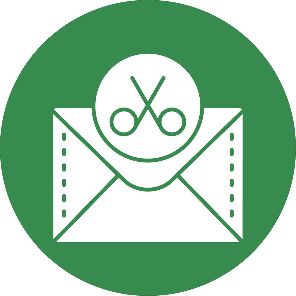 Scissor Glyph Circle Multicolor Icon vector