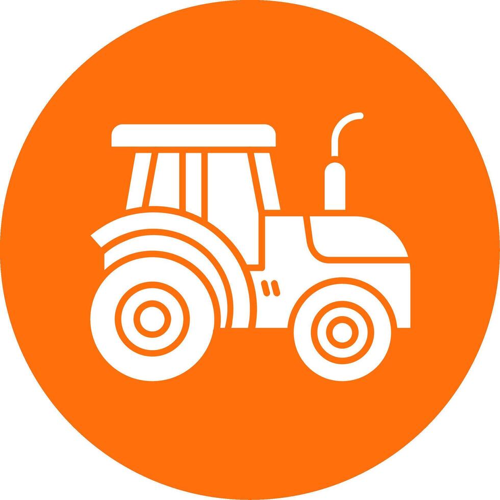 tractor glifo circulo multicolor icono vector