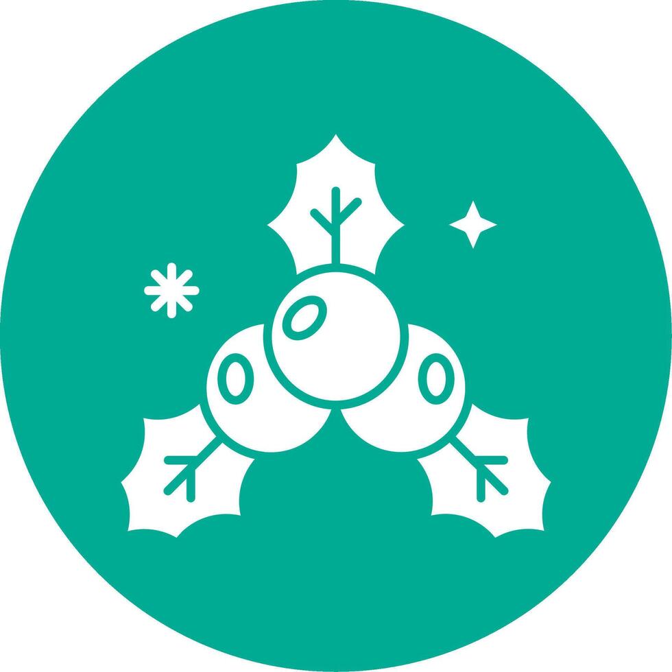 Mistletoe Glyph Circle Multicolor Icon vector