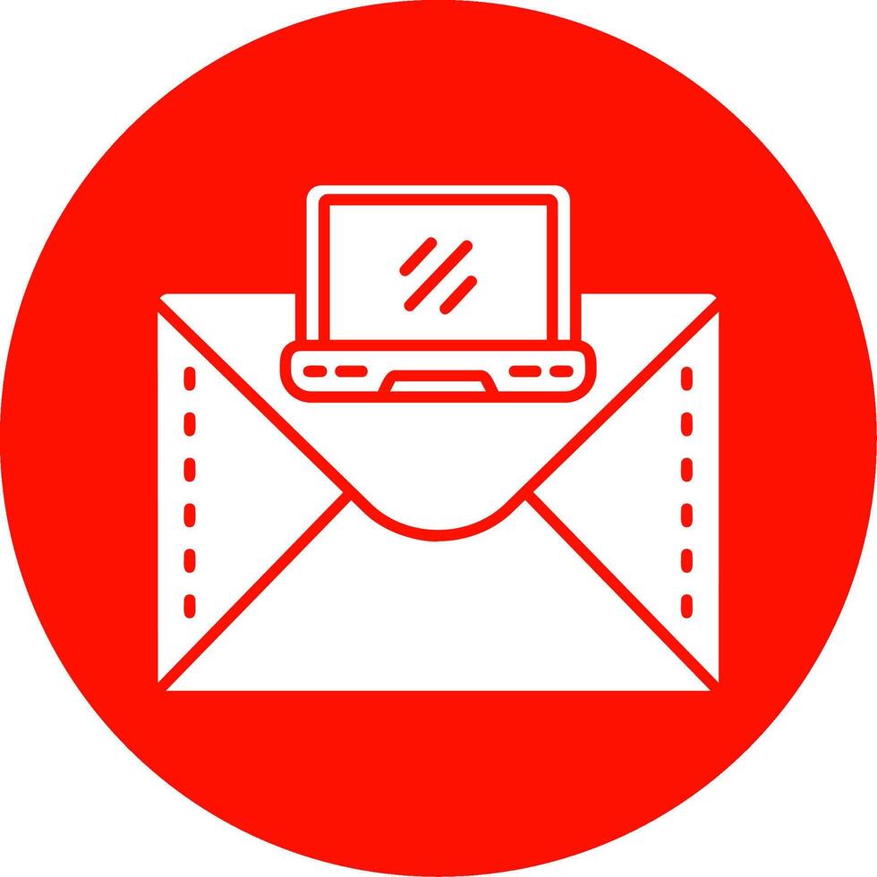 Laptop Glyph Circle Multicolor Icon vector