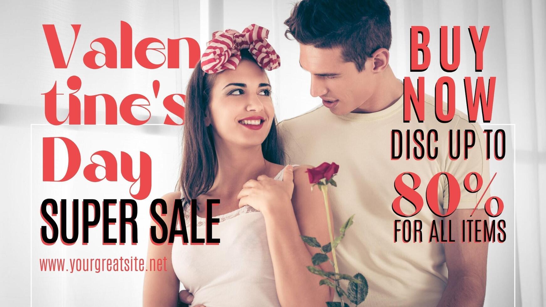 Valentine's Day Super Sale Promotion for Twitter Post template