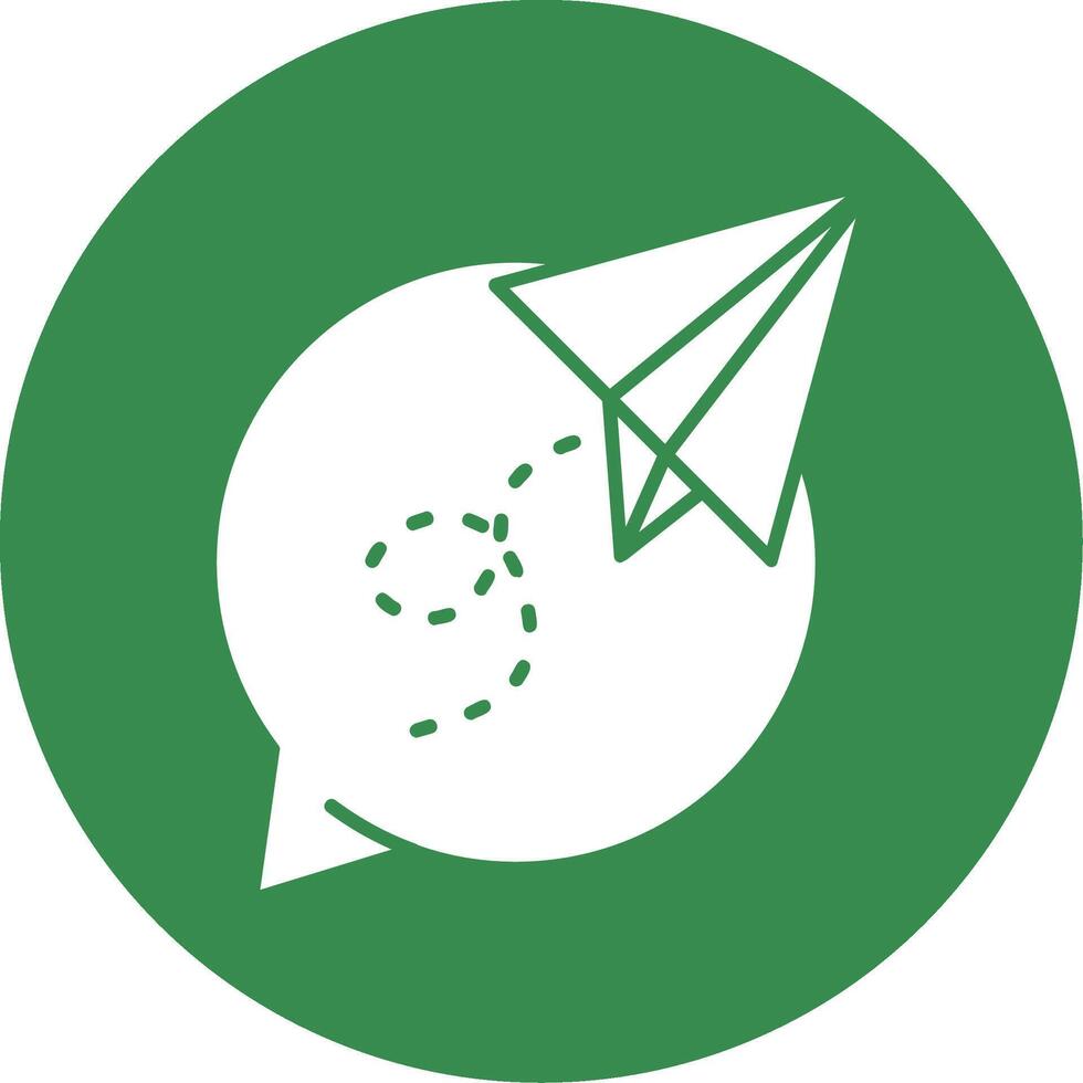 Paper plane Glyph Circle Multicolor Icon vector