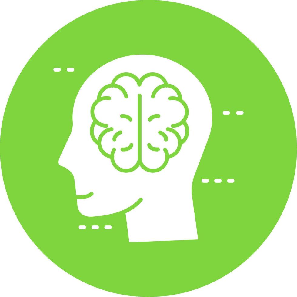 Brain Glyph Circle Multicolor Icon vector