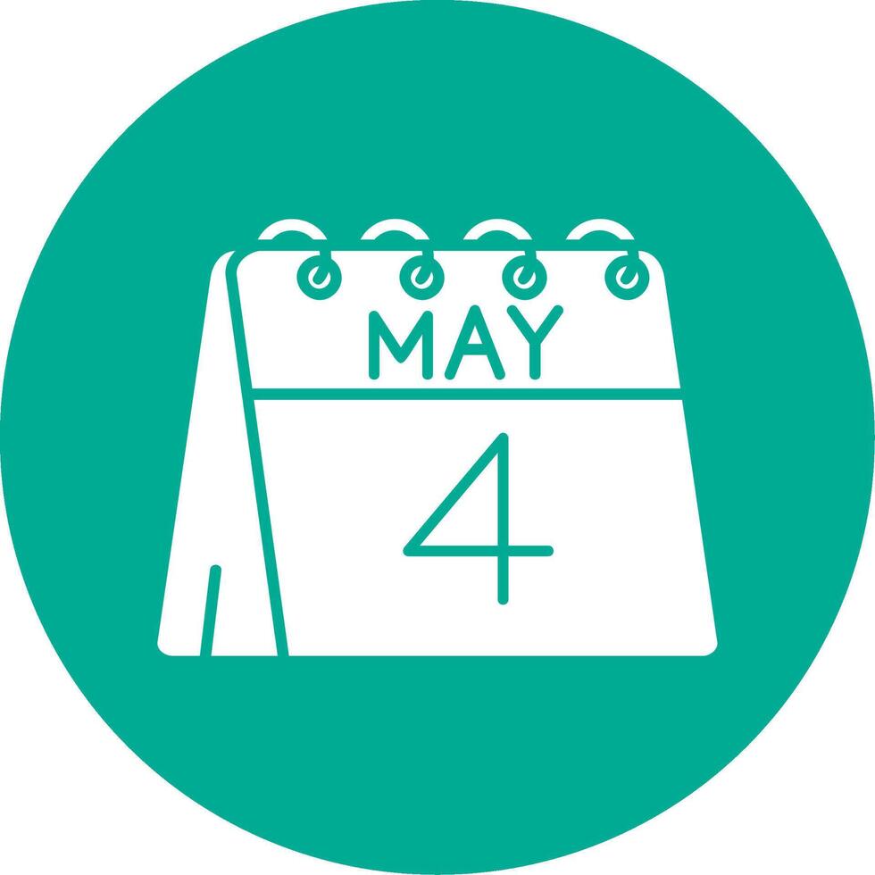 4th of May Glyph Circle Multicolor Icon vector