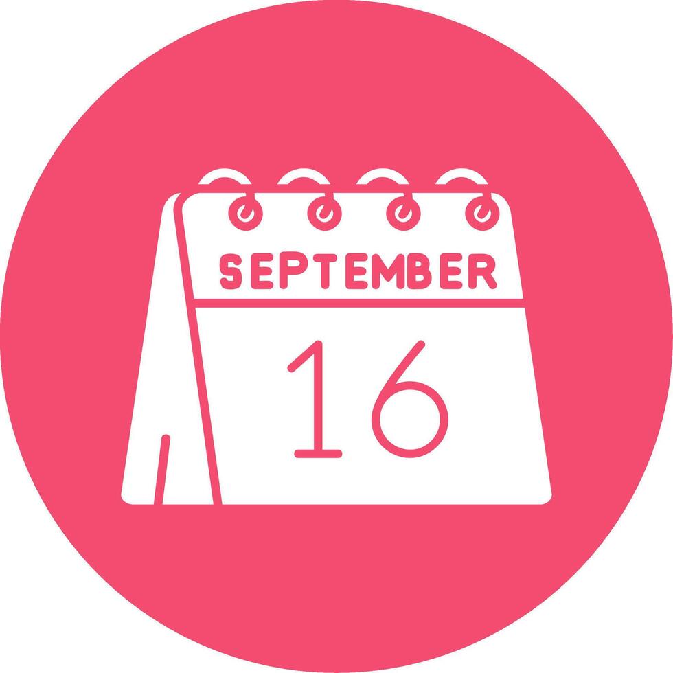 16th of September Glyph Circle Multicolor Icon vector