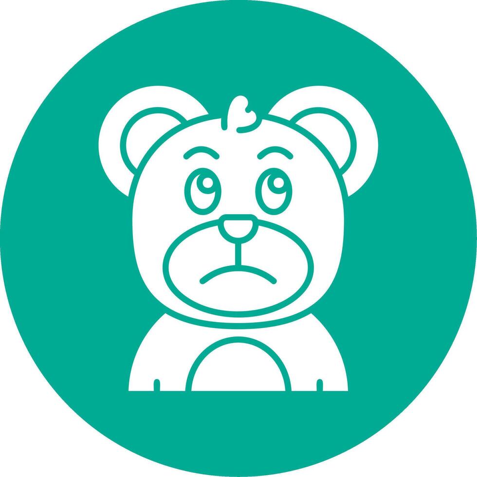 Sad Glyph Circle Multicolor Icon vector