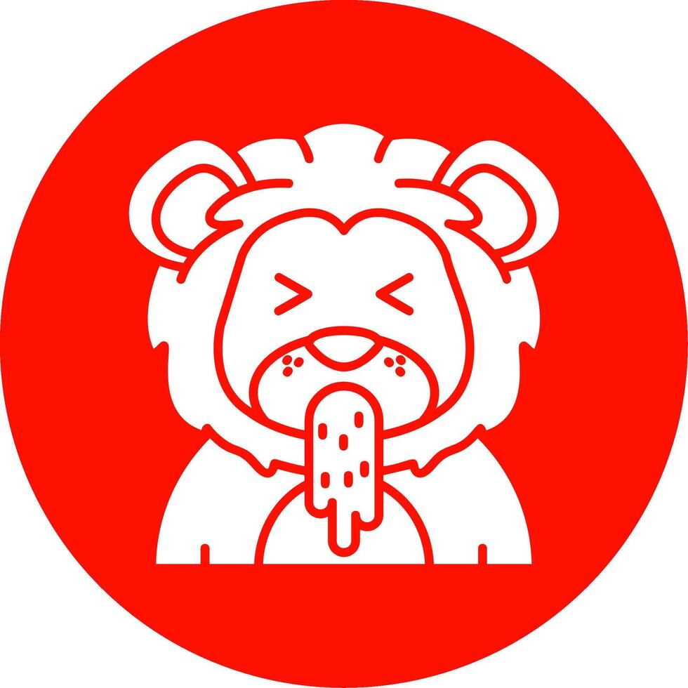 Vomit Glyph Circle Multicolor Icon vector
