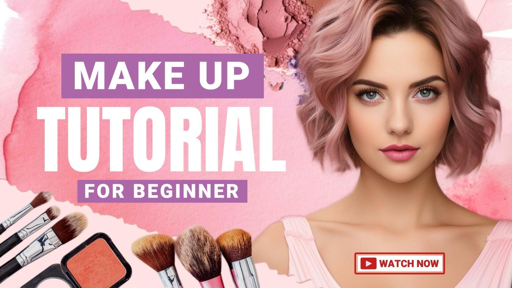 Make Up Tutorial Template for Youtube Banner 38744286 Template