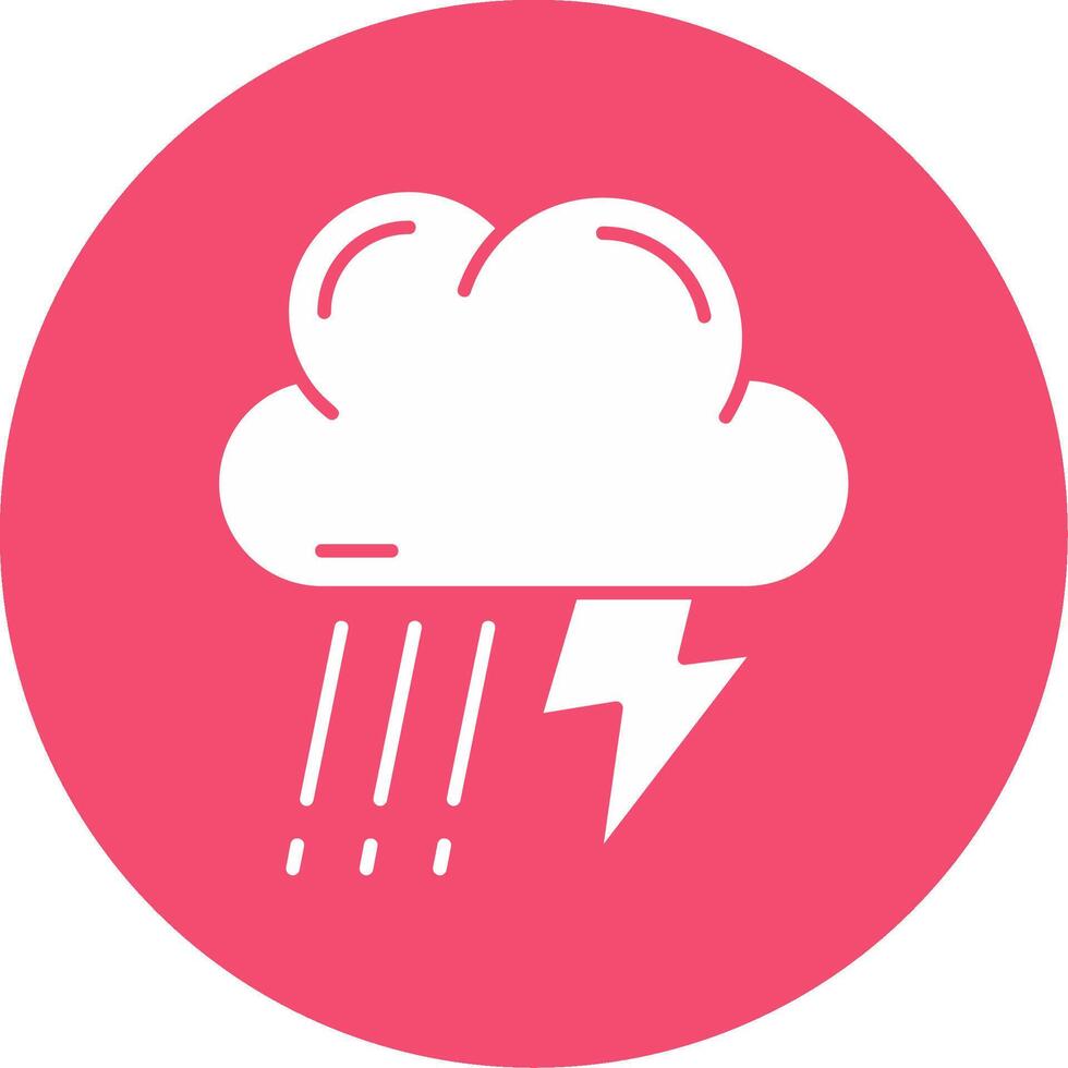 Thunder strom Glyph Circle Multicolor Icon vector