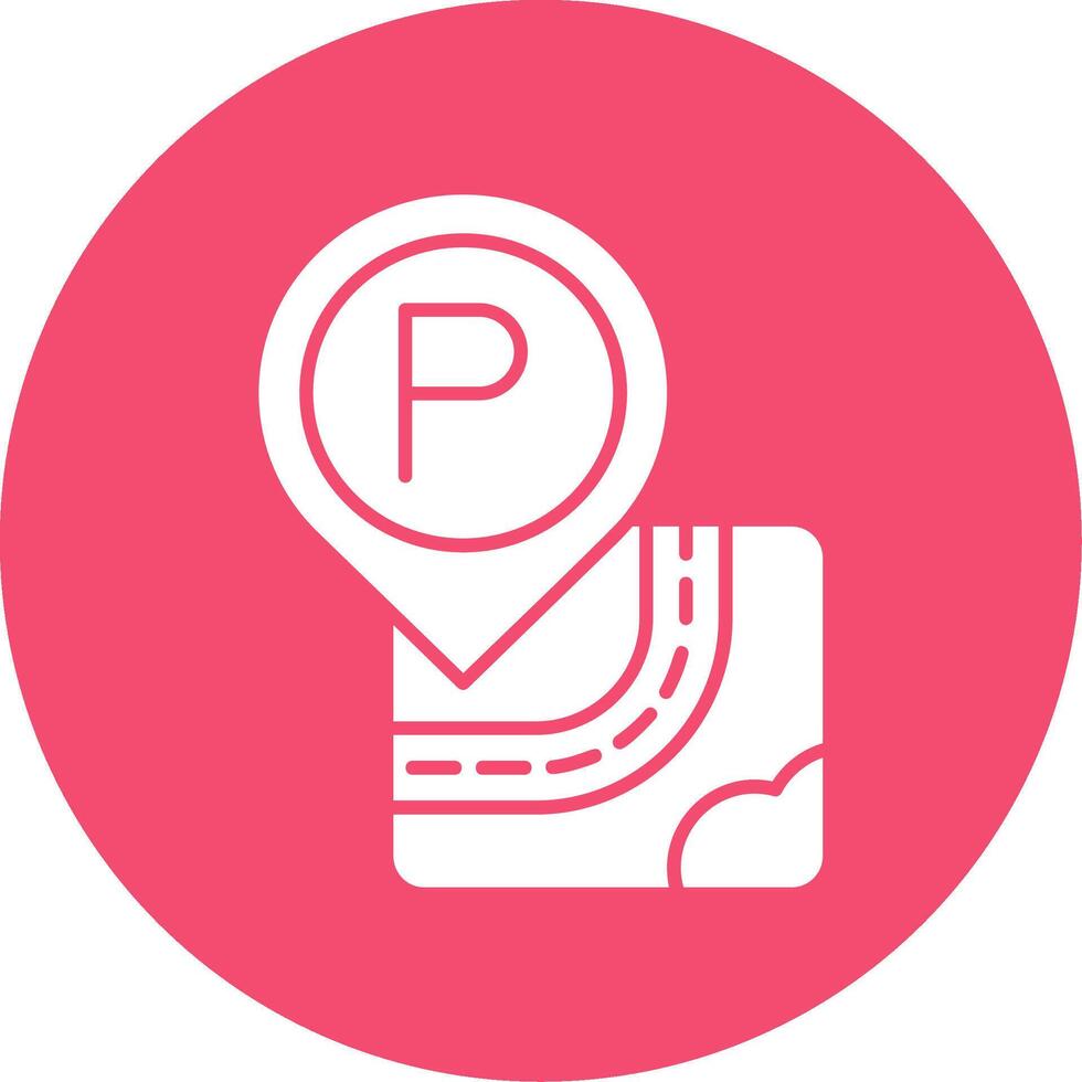 Parking Glyph Circle Multicolor Icon vector