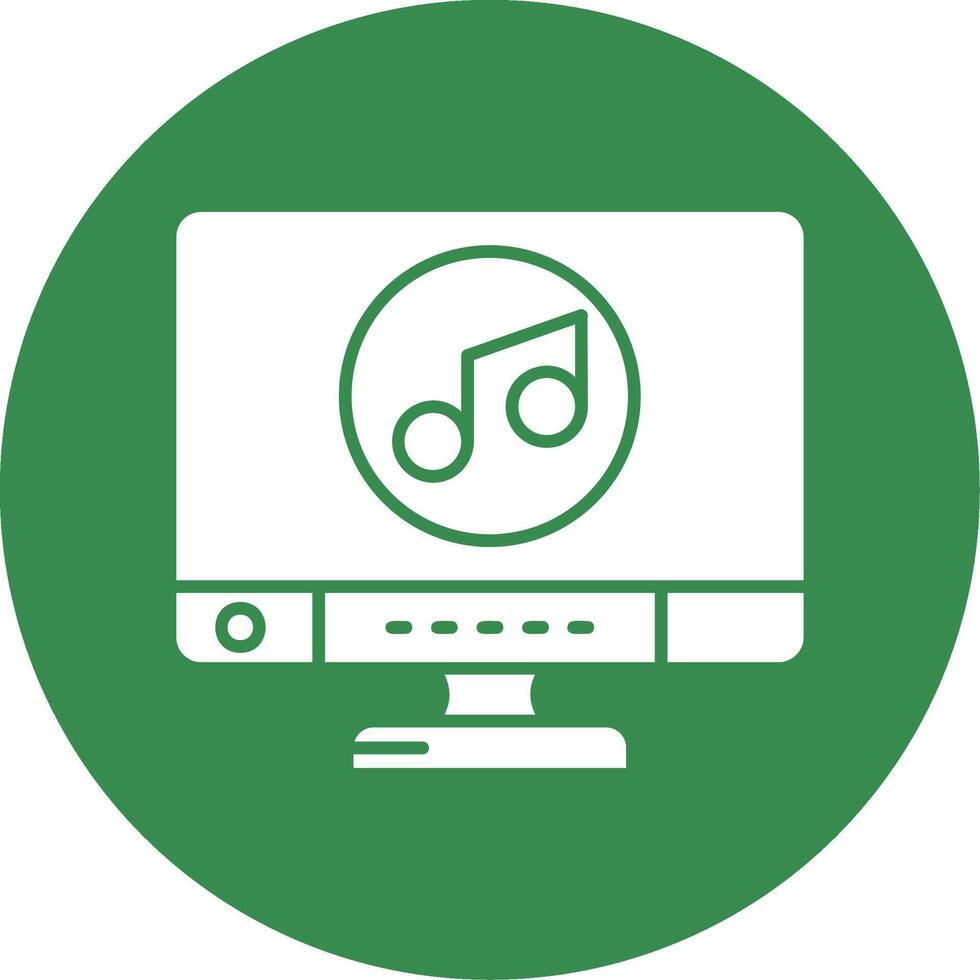 Music Glyph Circle Multicolor Icon vector