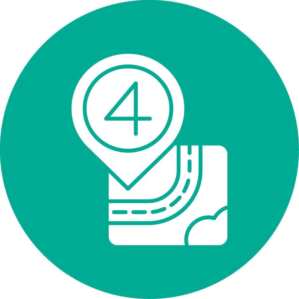 Four Glyph Circle Multicolor Icon vector