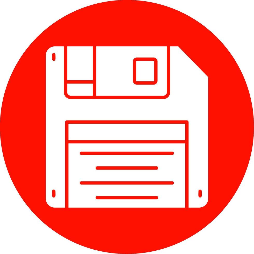Floppy disk Glyph Circle Multicolor Icon vector