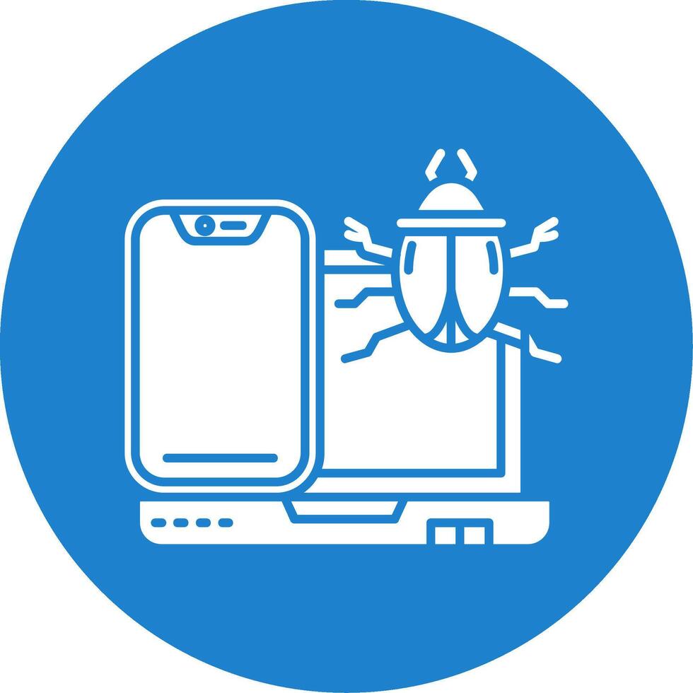 Bug Glyph Circle Multicolor Icon vector