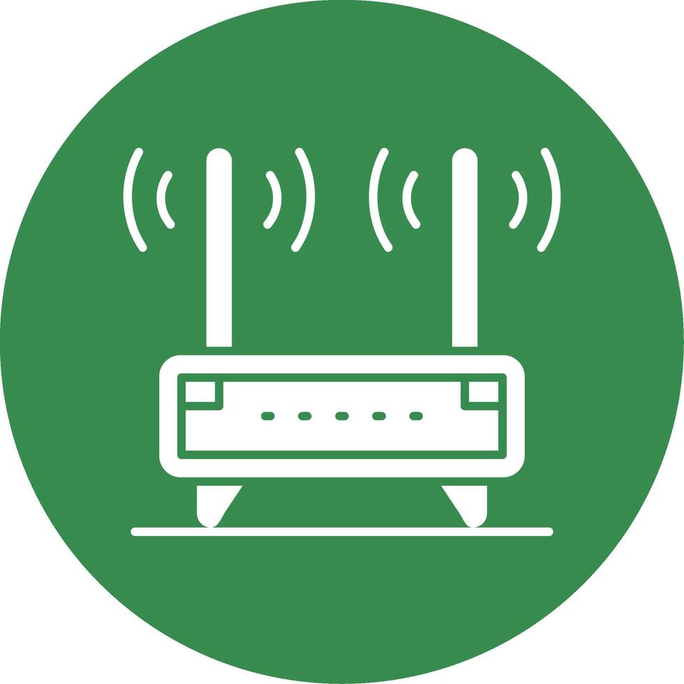 Router Glyph Circle Multicolor Icon vector