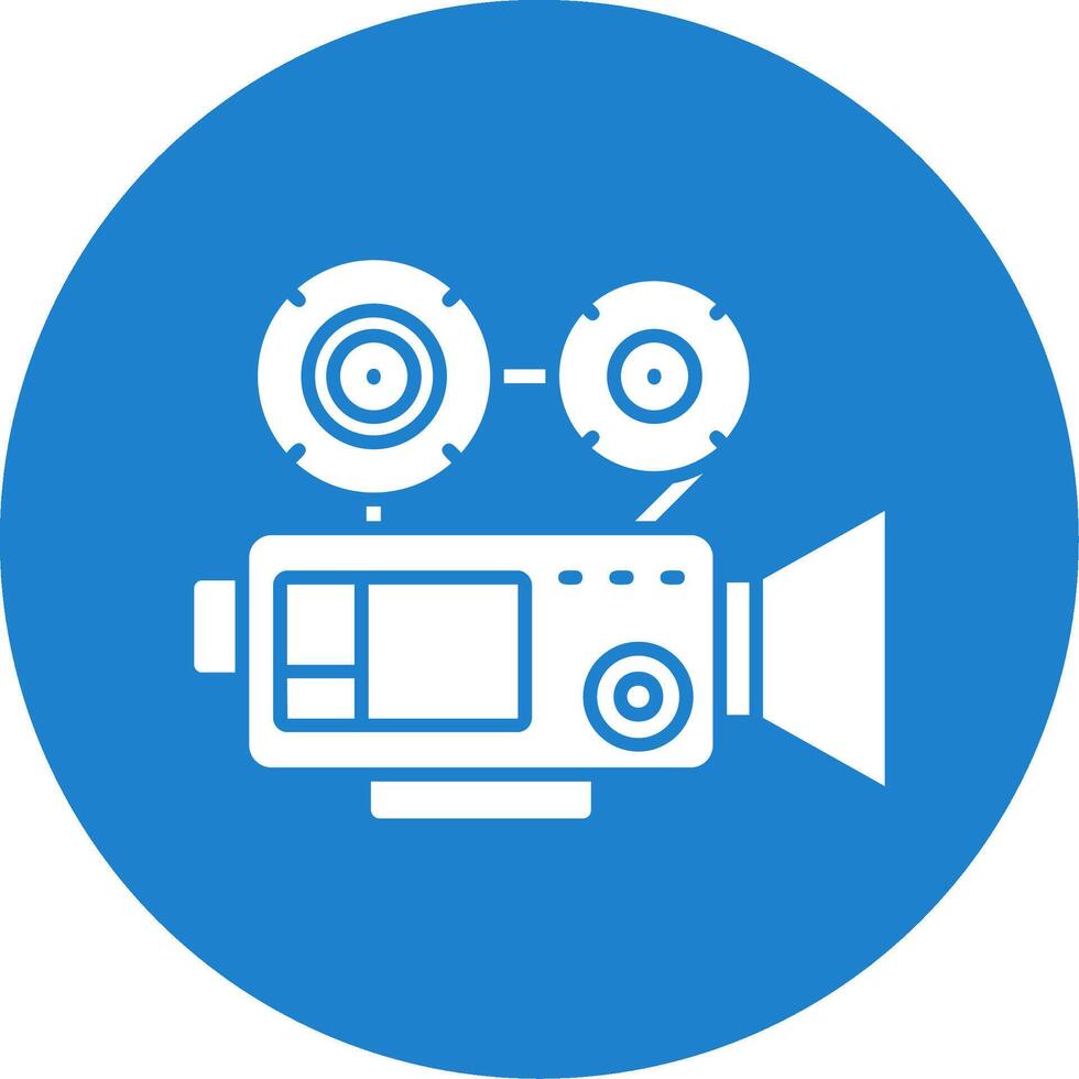 Video camera Glyph Circle Multicolor Icon vector