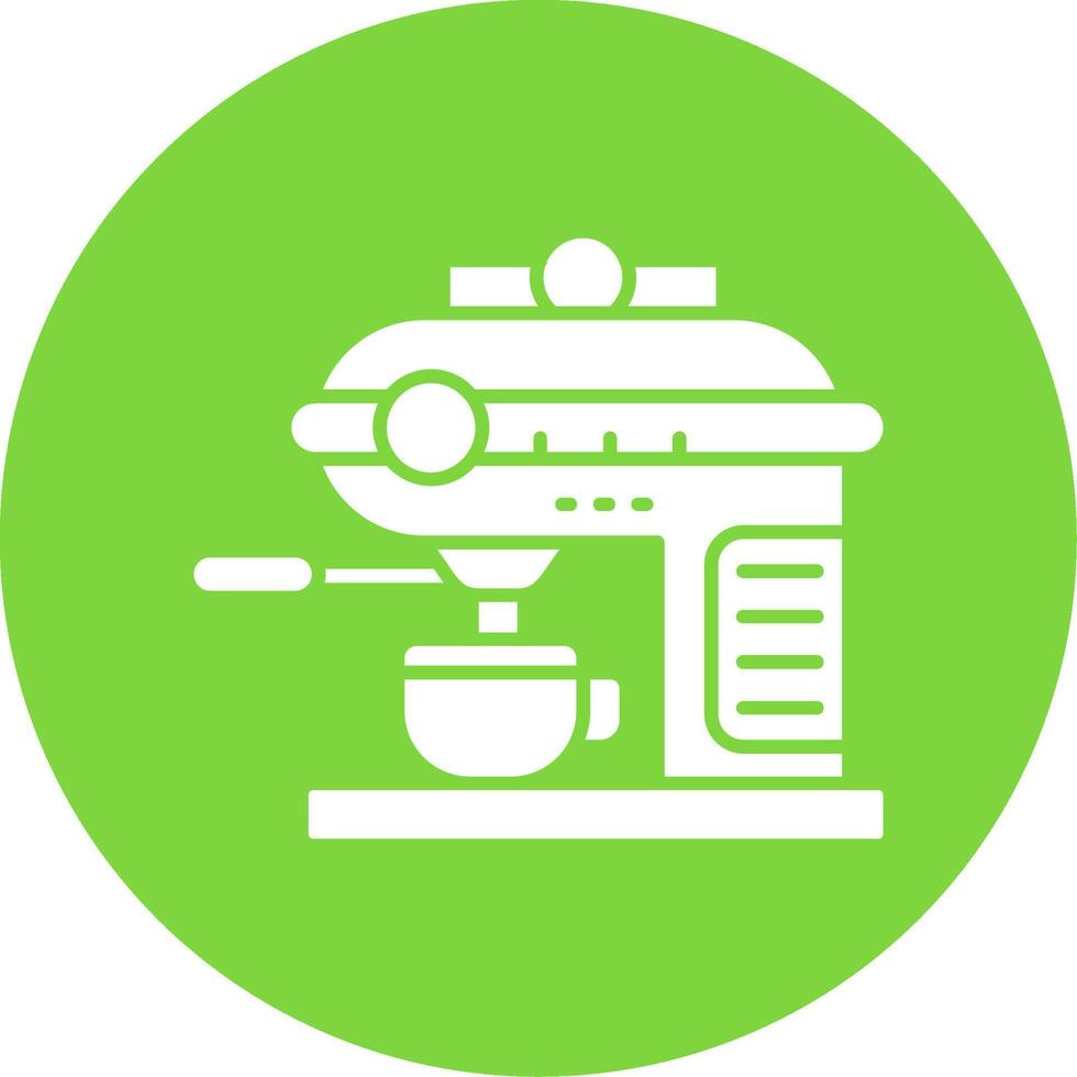 Coffee machine Glyph Circle Multicolor Icon vector