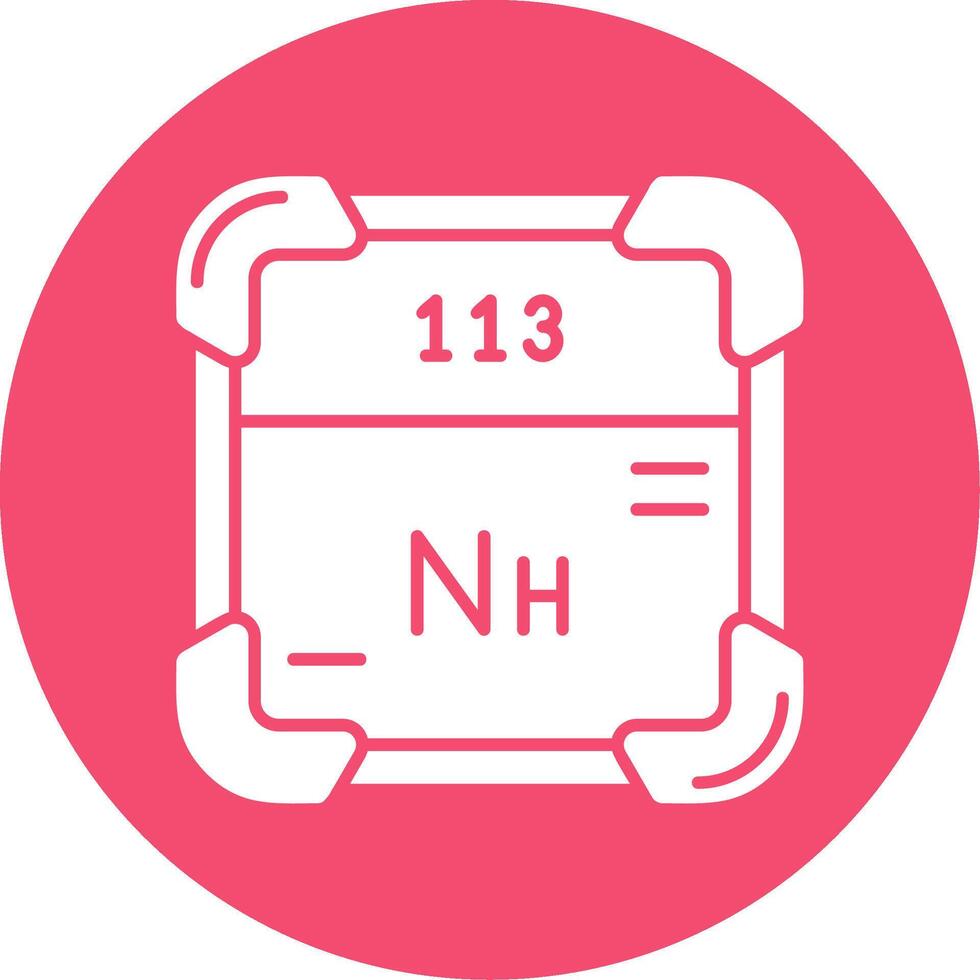 Nihonium Glyph Circle Multicolor Icon vector