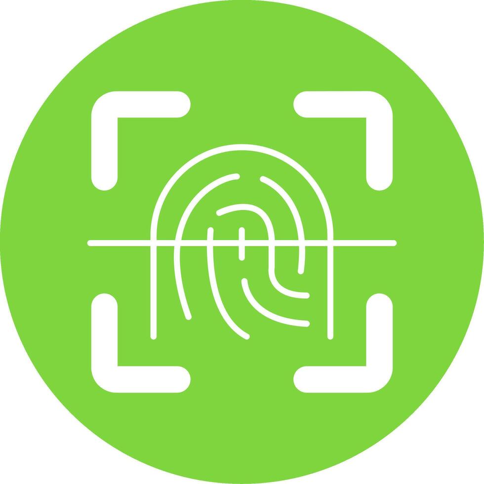 Finger print Glyph Circle Multicolor Icon vector