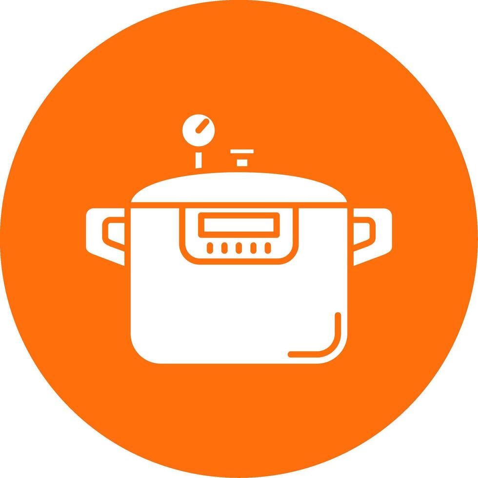 Pressure cooker Glyph Circle Multicolor Icon vector