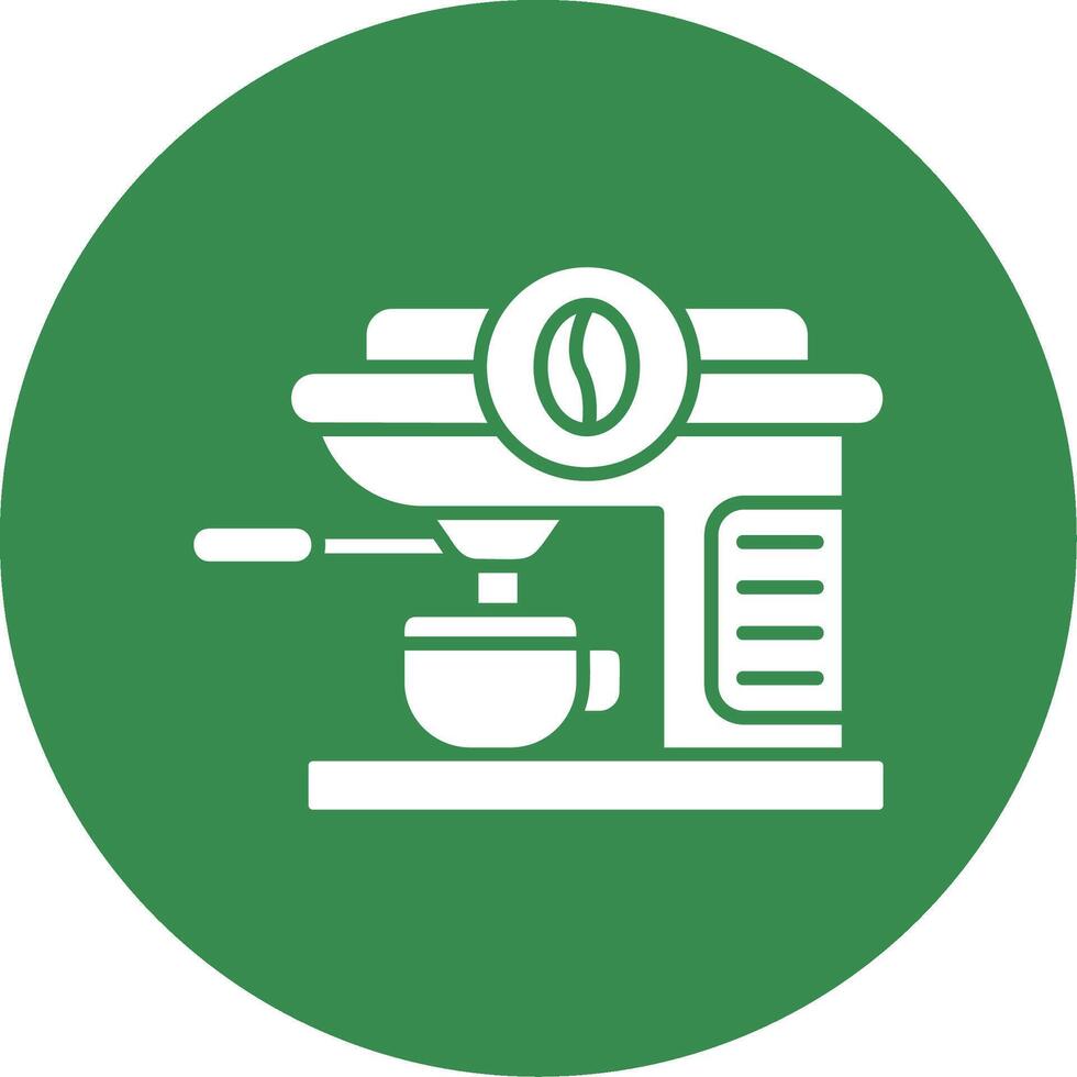 Coffee machine Glyph Circle Multicolor Icon vector