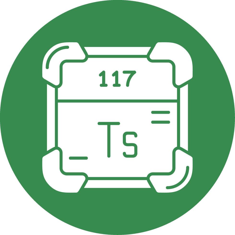Tennessine Glyph Circle Multicolor Icon vector
