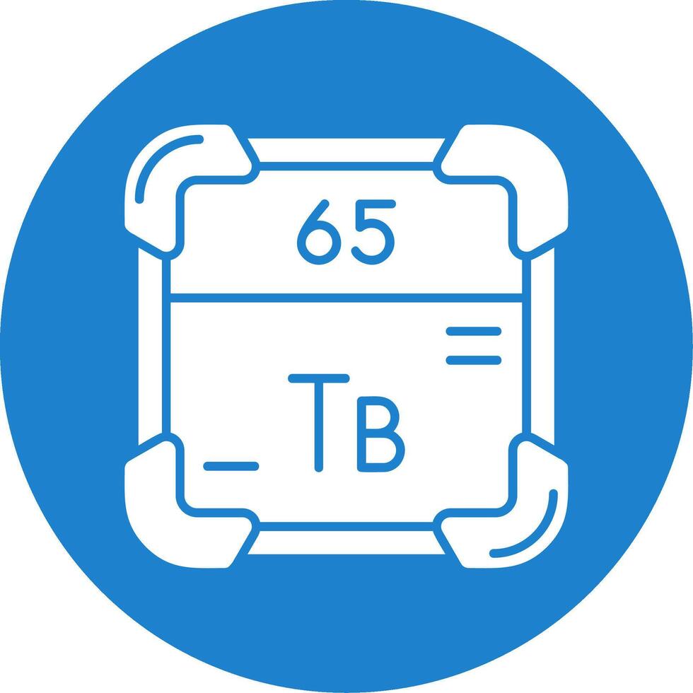 Terbium Glyph Circle Multicolor Icon vector