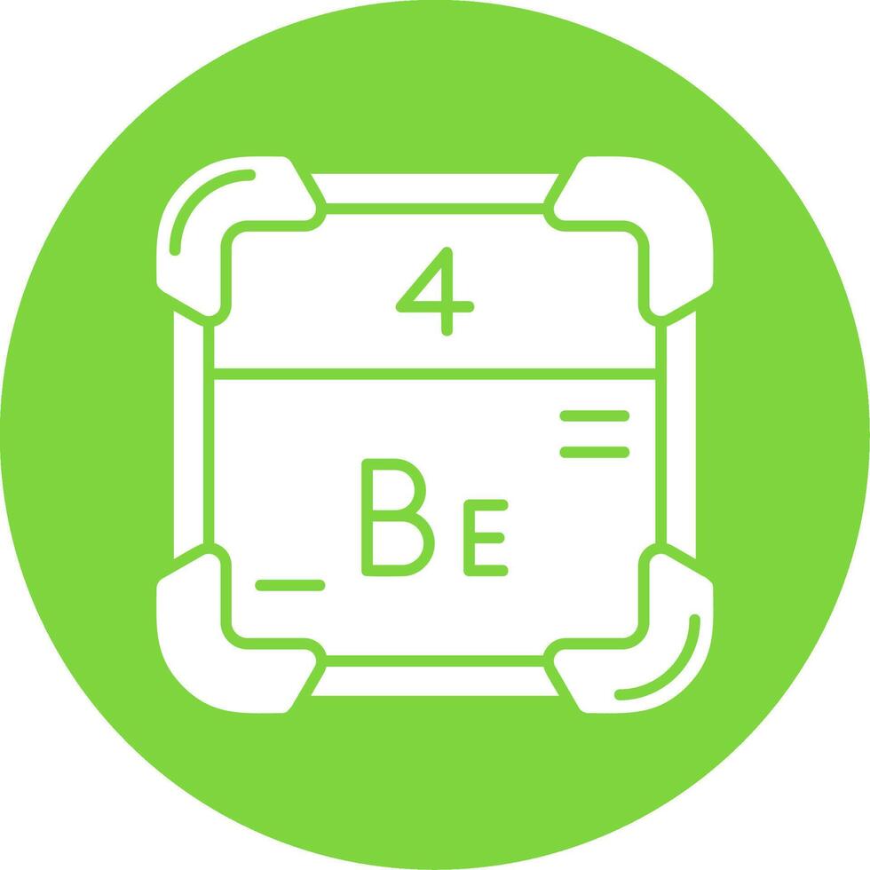 Beryllium Glyph Circle Multicolor Icon vector