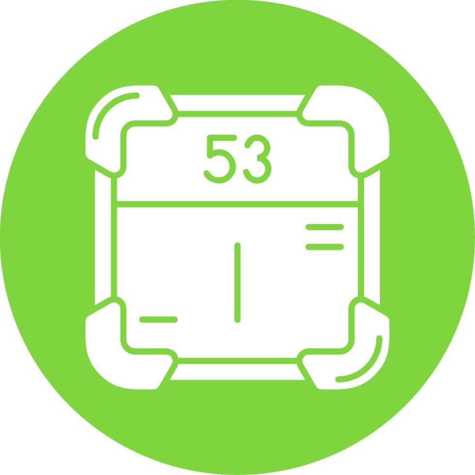 Iodine Glyph Circle Multicolor Icon vector