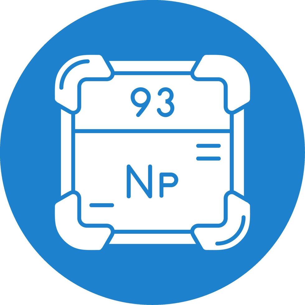 Neptunium Glyph Circle Multicolor Icon vector