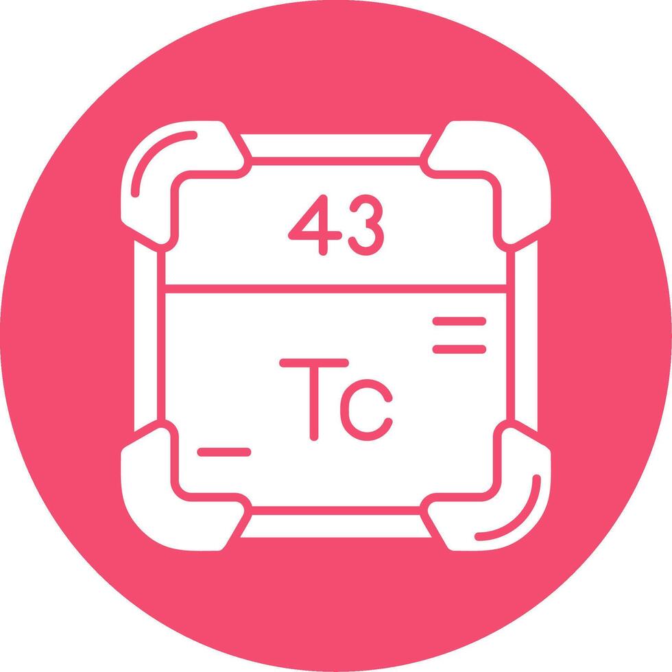 Technetium Glyph Circle Multicolor Icon vector
