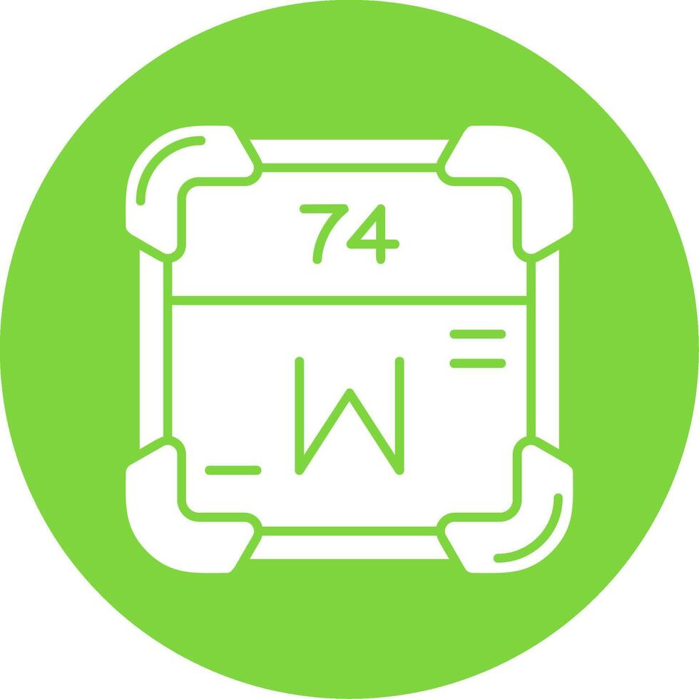 Tungsten Glyph Circle Multicolor Icon vector