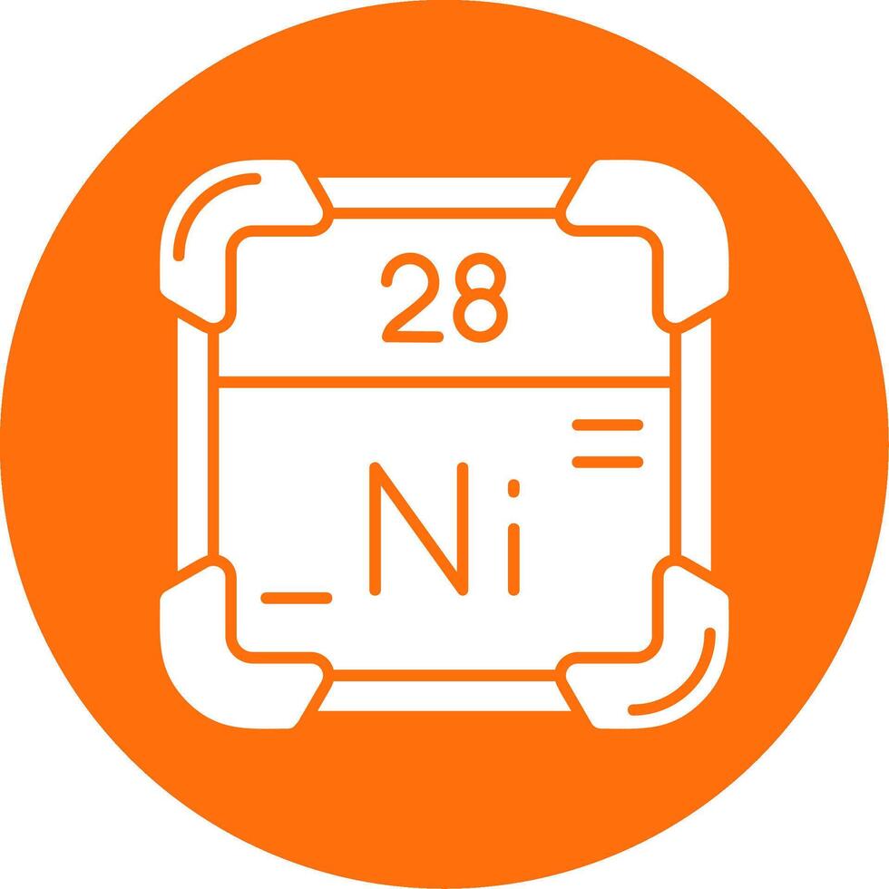 Nickel Glyph Circle Multicolor Icon vector