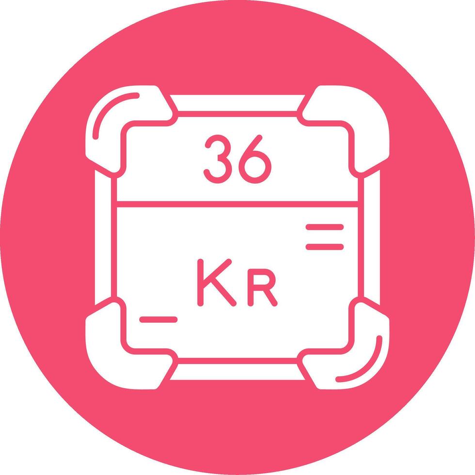 Krypton Glyph Circle Multicolor Icon vector