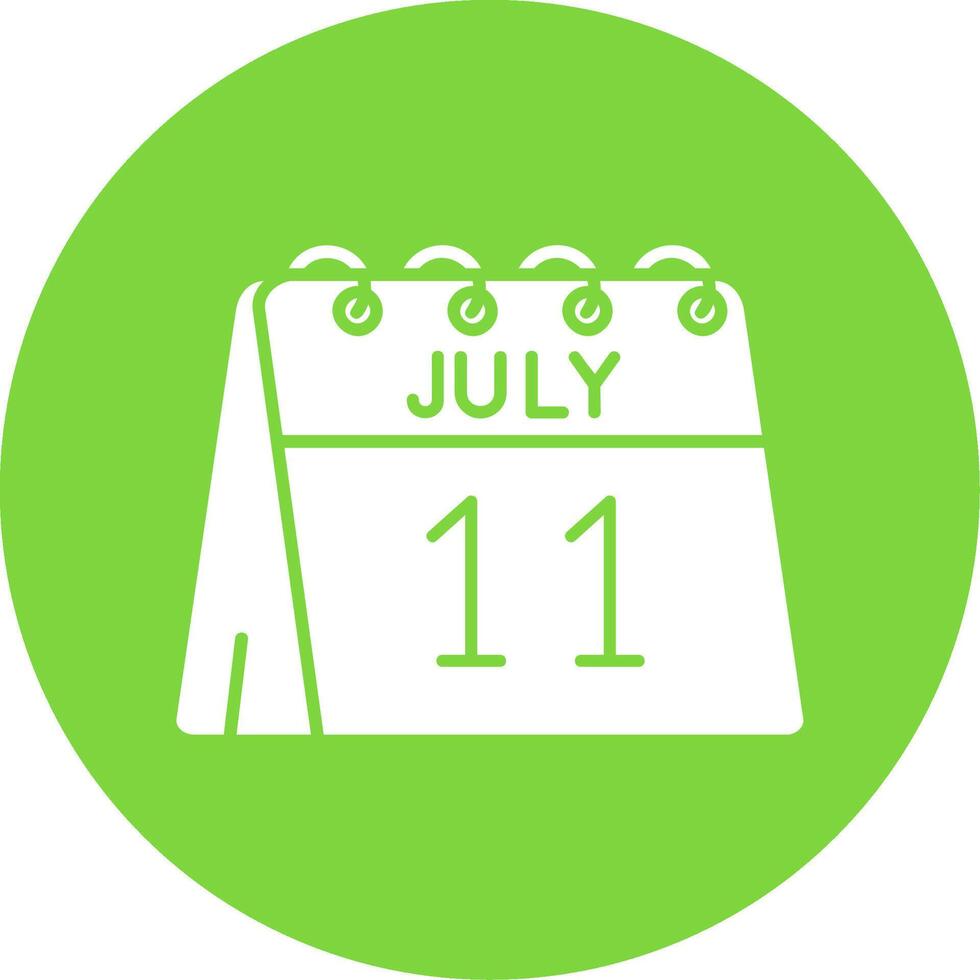 11th of July Glyph Circle Multicolor Icon vector