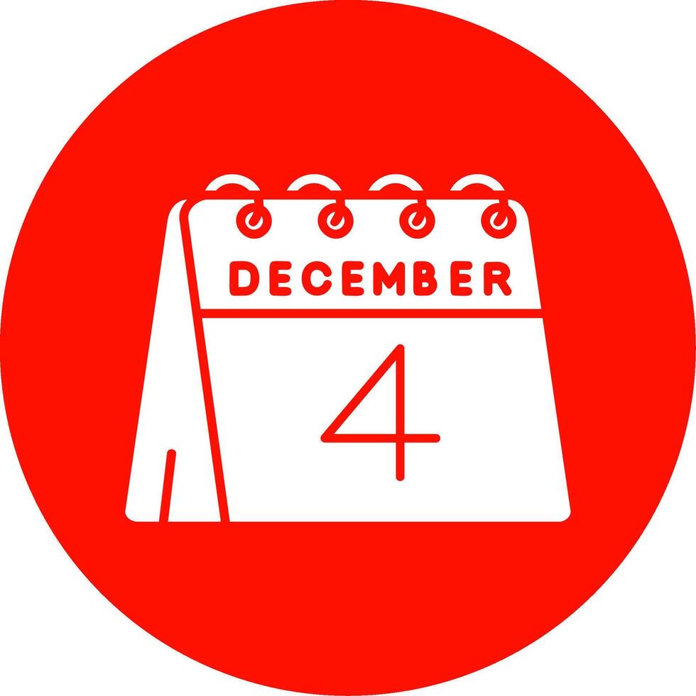 4th of December Glyph Circle Multicolor Icon vector